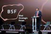 1. 9. 2021, Bled – Predsednik Pahor je imel osrednji govor na panelu voditeljev o iritvi EU na Zahodni Balkan v okviru 16. Stratekega foruma Bled (Daniel Novakovi/STA)